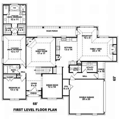 Floorplan 1 for House Plan #053-01502