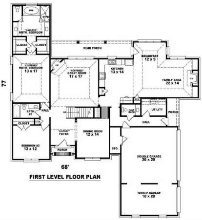Floorplan 1 for House Plan #053-01503