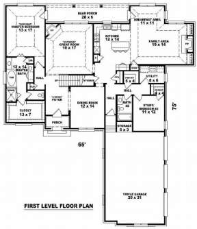 Floorplan 1 for House Plan #053-01504