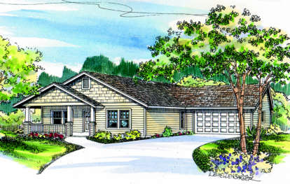 3 Bed, 2 Bath, 1321 Square Foot House Plan - #035-00258