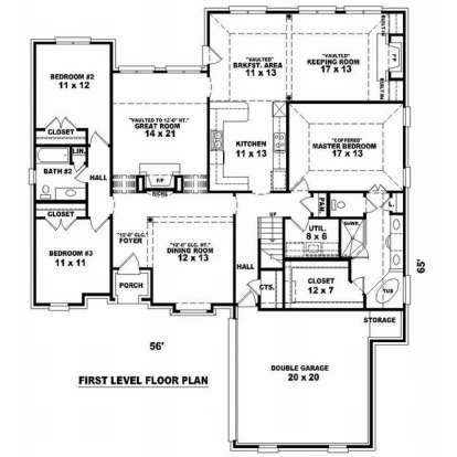Floorplan 1 for House Plan #053-01507