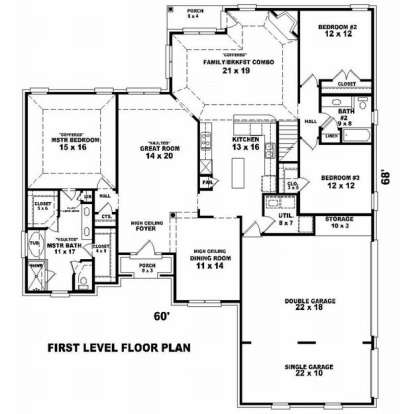 Floorplan 1 for House Plan #053-01510