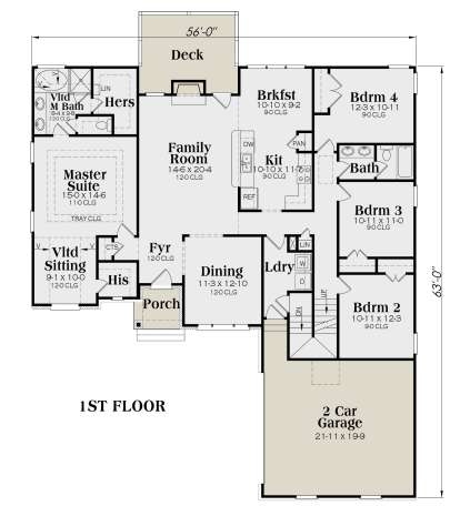 Main Floor for House Plan #009-00074