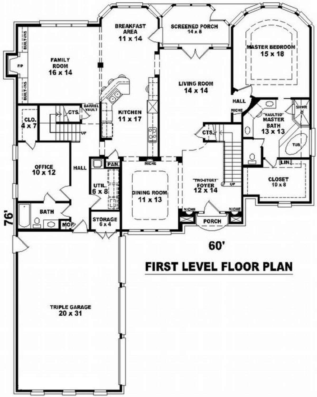 Floorplan 1 for House Plan #053-01524