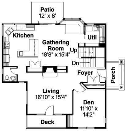 Floorplan 1 for House Plan #035-00260