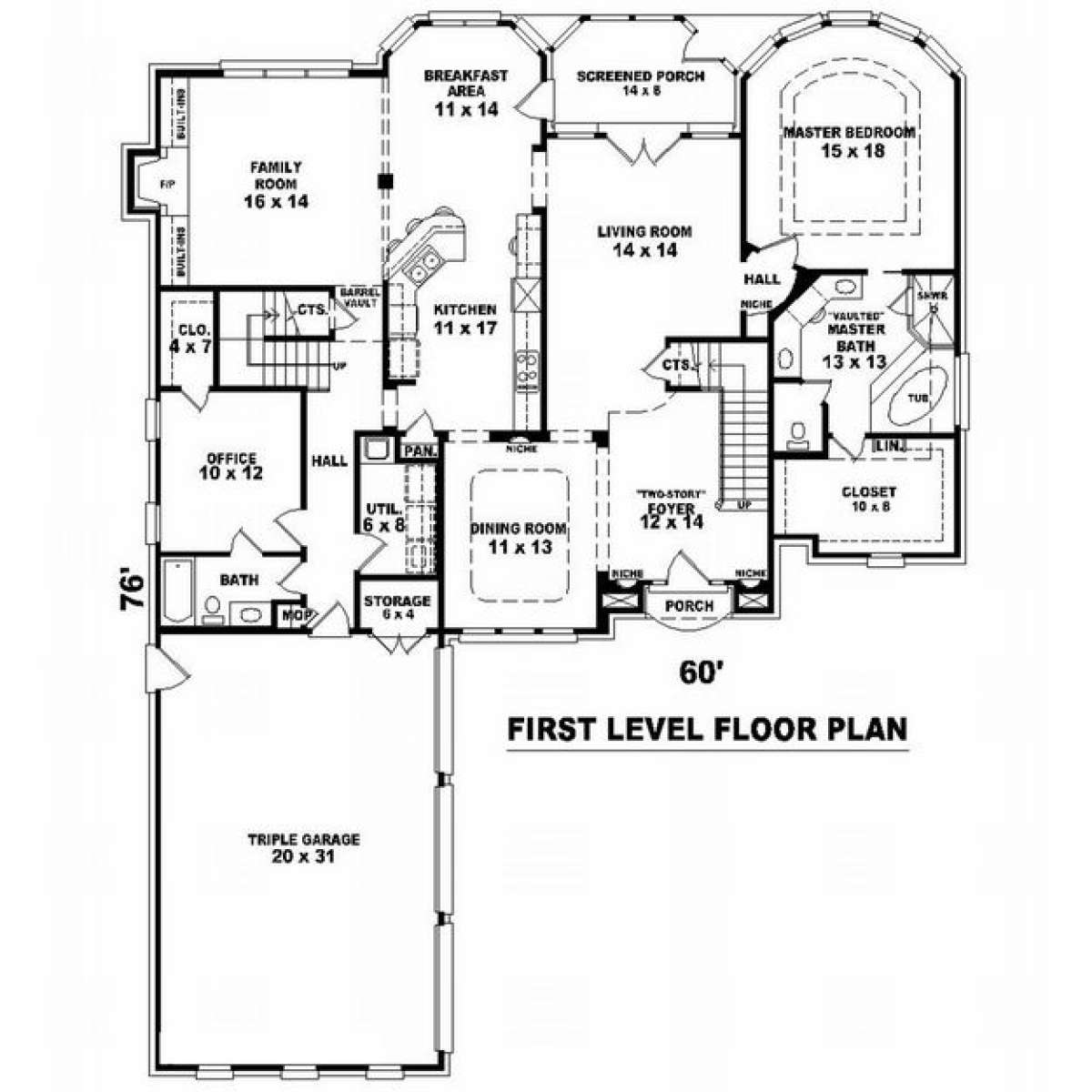 Floorplan 1 for House Plan #053-01527