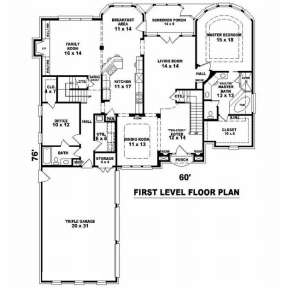 Floorplan 1 for House Plan #053-01527