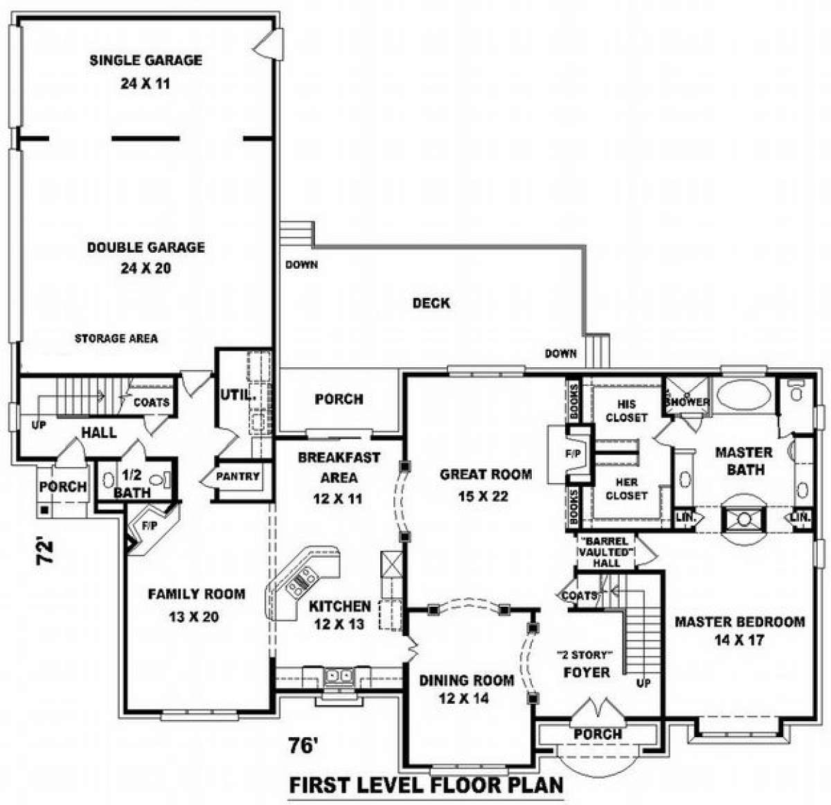 Floorplan 1 for House Plan #053-01535