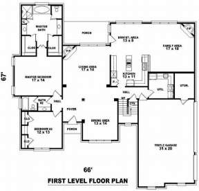 Floorplan 1 for House Plan #053-01540
