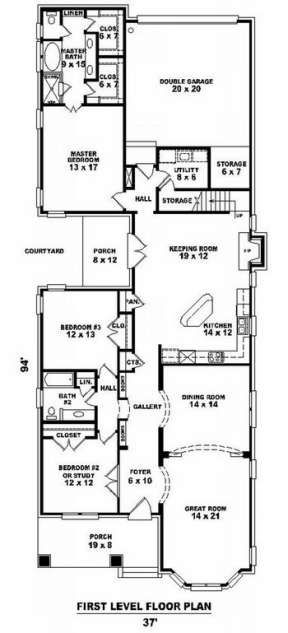 Floorplan 1 for House Plan #053-01543