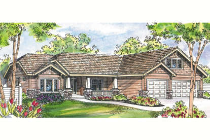 Ranch House Plan #035-00262 Elevation Photo