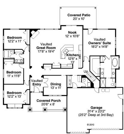 Floorplan 1 for House Plan #035-00262