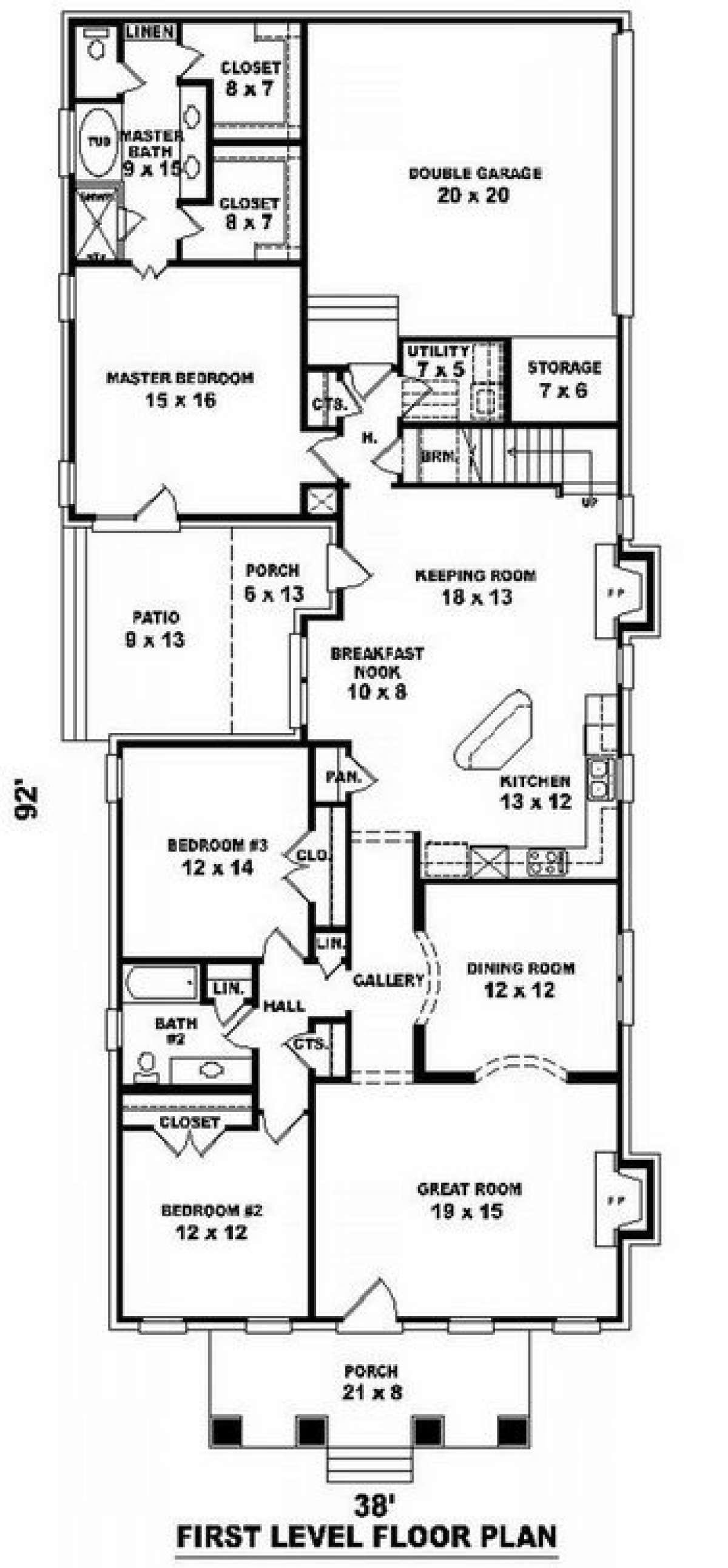 Floorplan 1 for House Plan #053-01546