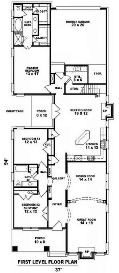 Floorplan 1 for House Plan #053-01547