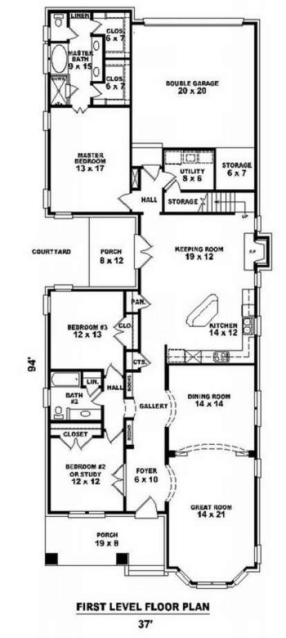 Floorplan 1 for House Plan #053-01548
