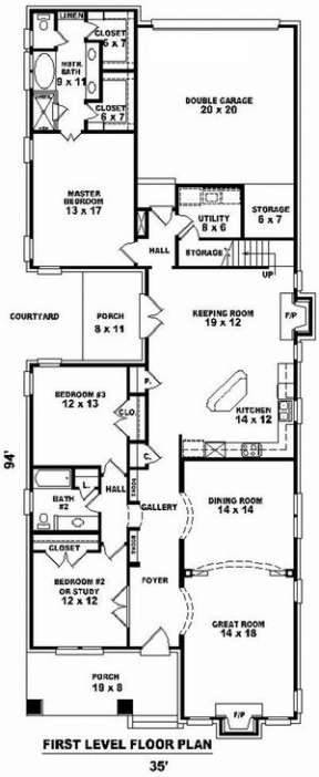 Floorplan 1 for House Plan #053-01549