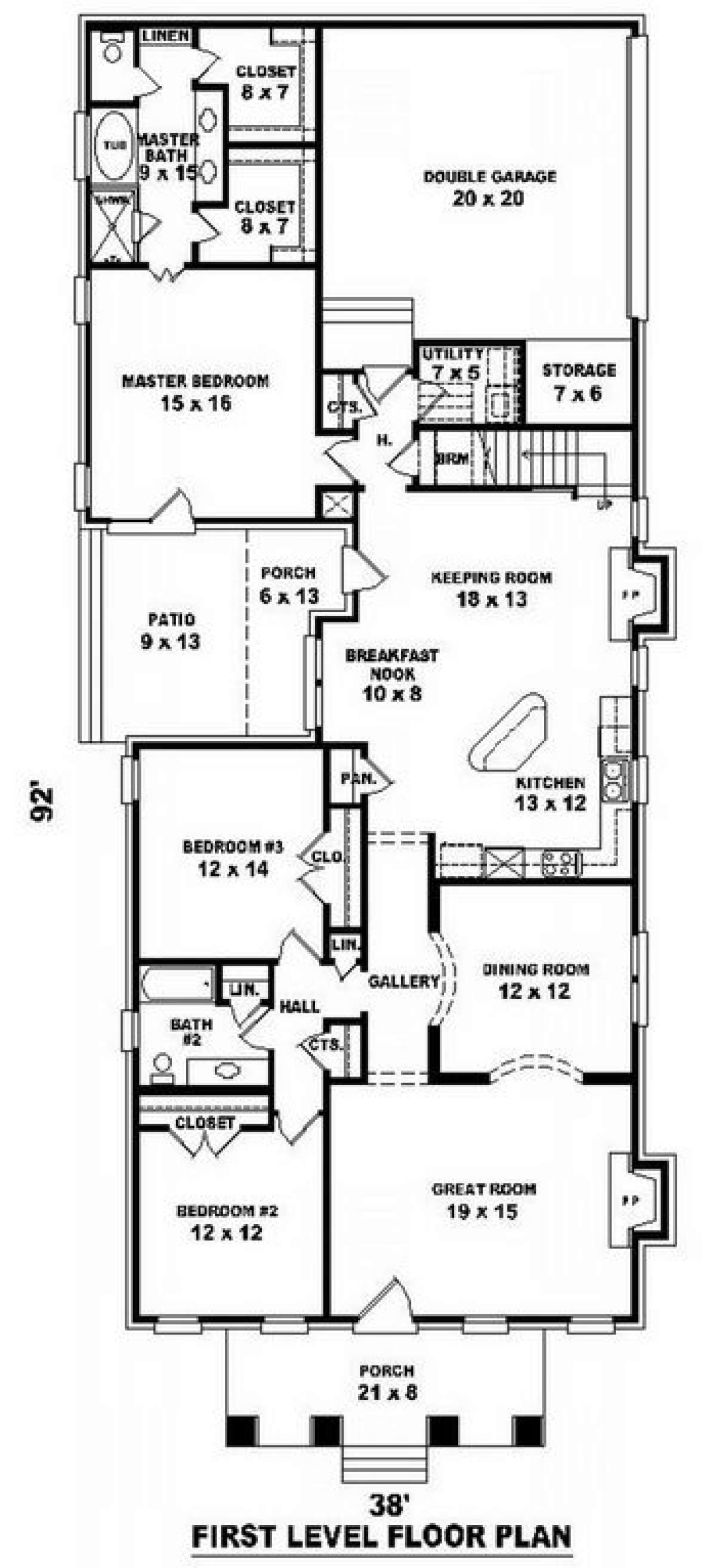 Floorplan 1 for House Plan #053-01550