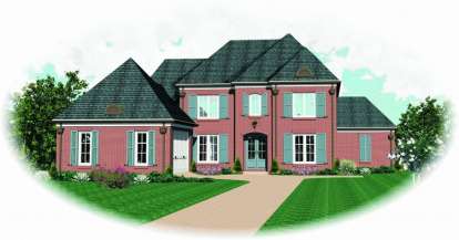 French Country House Plan #053-01553 Elevation Photo