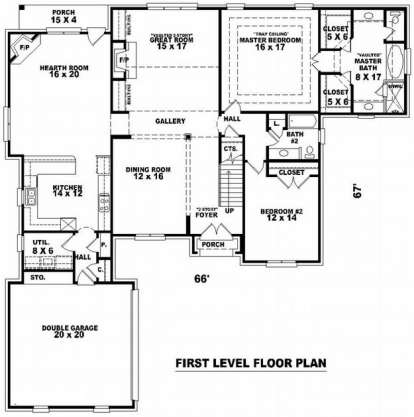 Floorplan 1 for House Plan #053-01553