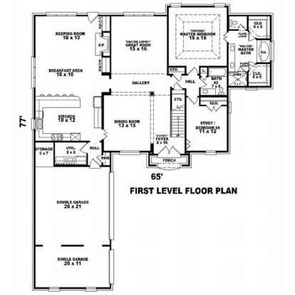 Floorplan 1 for House Plan #053-01554