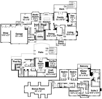 Floorplan 1 for House Plan #035-00263