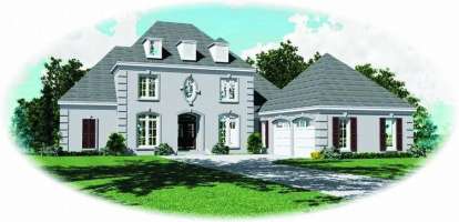 French Country House Plan #053-01558 Elevation Photo