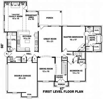 Floorplan 1 for House Plan #053-01560