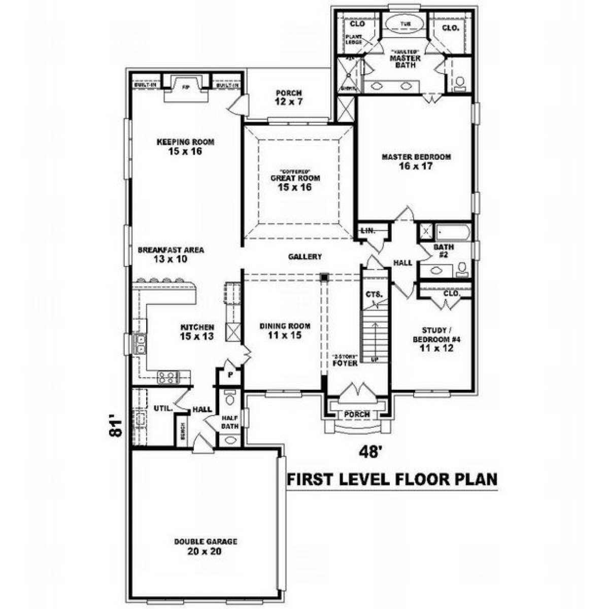Floorplan 1 for House Plan #053-01563