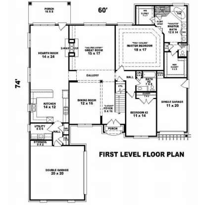 Floorplan 1 for House Plan #053-01573