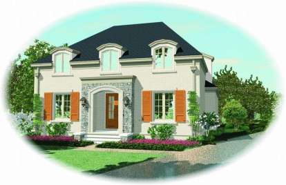 French Country House Plan #053-01574 Elevation Photo
