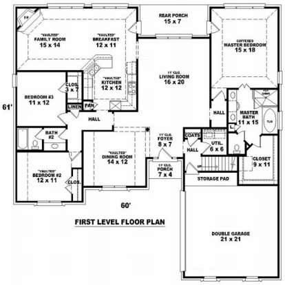 Floorplan 1 for House Plan #053-01575
