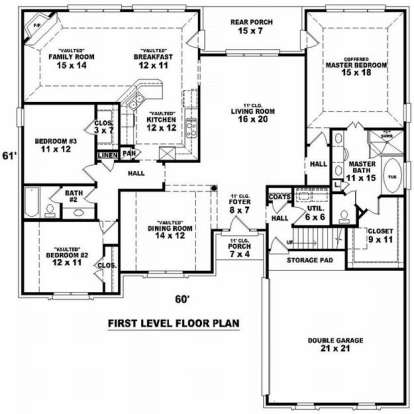 Floorplan 1 for House Plan #053-01576