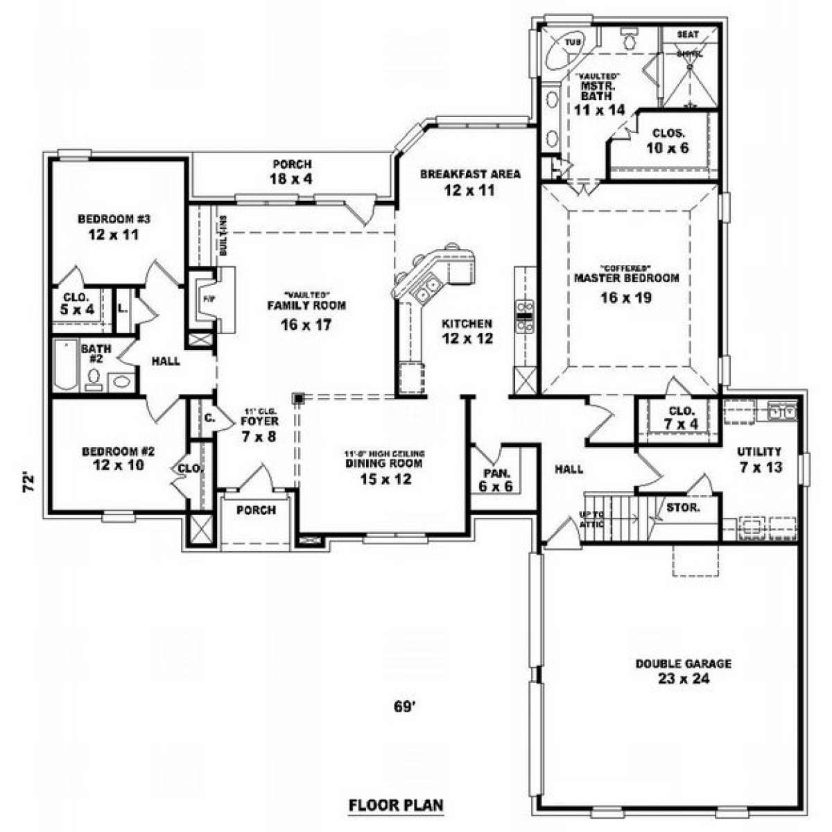 Floorplan 1 for House Plan #053-01579