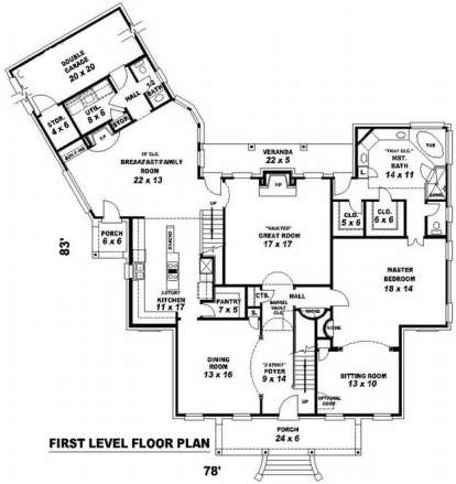 Floorplan 1 for House Plan #053-01580