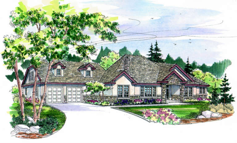 Ranch House Plan #035-00266 Elevation Photo