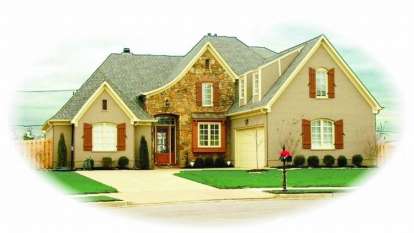 French Country House Plan #053-01586 Elevation Photo