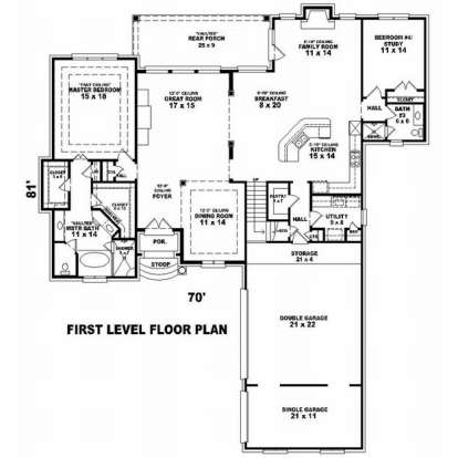 Floorplan 1 for House Plan #053-01588