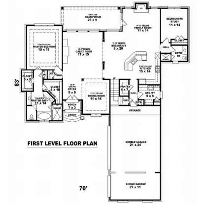 Floorplan 1 for House Plan #053-01589