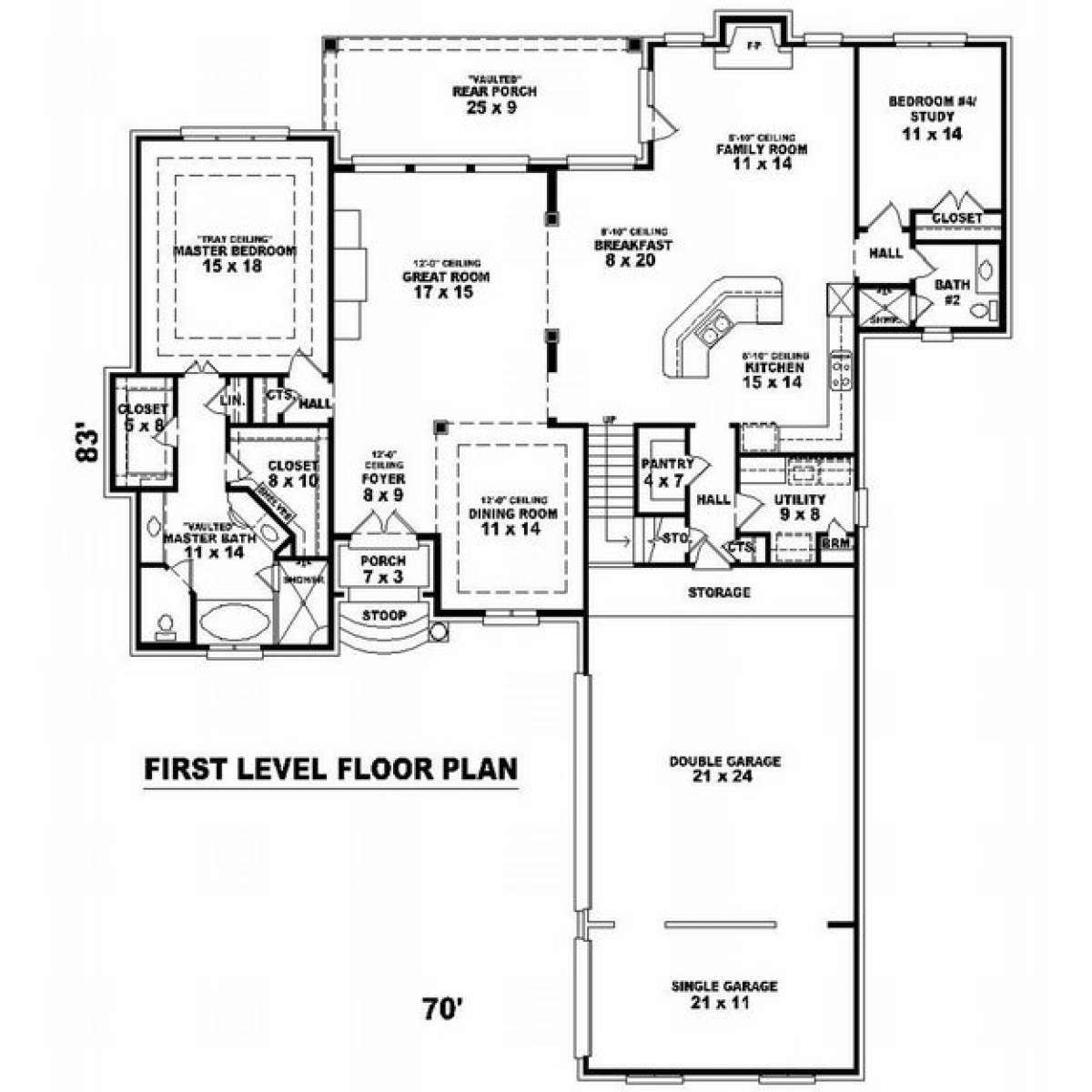Floorplan 1 for House Plan #053-01595