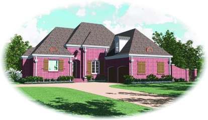 French Country House Plan #053-01596 Elevation Photo