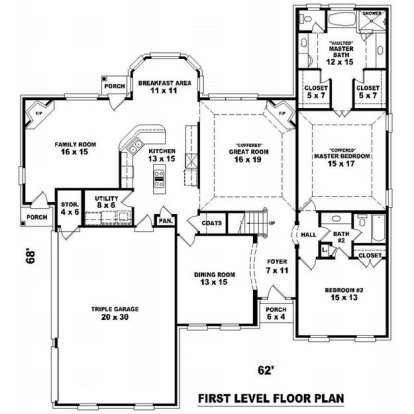 Floorplan 1 for House Plan #053-01601