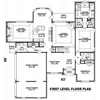 Floorplan 1 for House Plan #053-01602