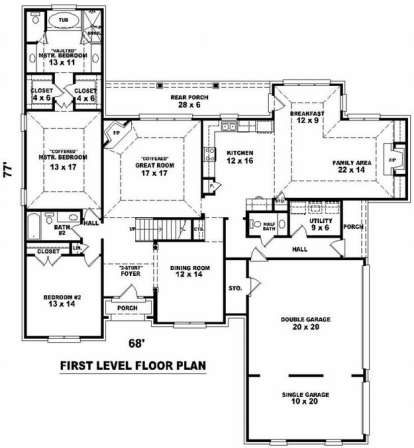 Floorplan 1 for House Plan #053-01605