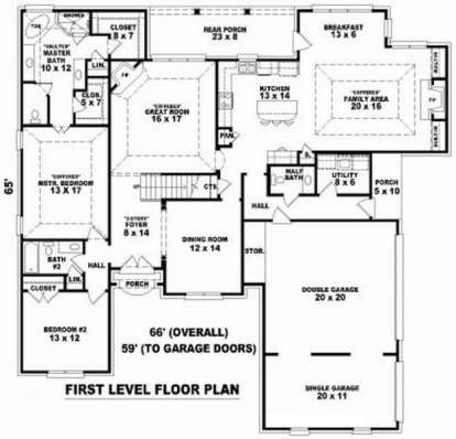 Floorplan 1 for House Plan #053-01607