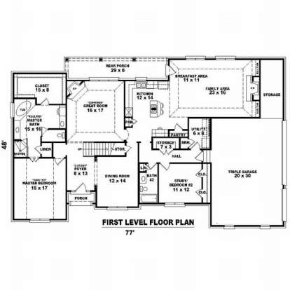 Floorplan 1 for House Plan #053-01609