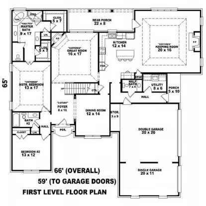 Floorplan 1 for House Plan #053-01610