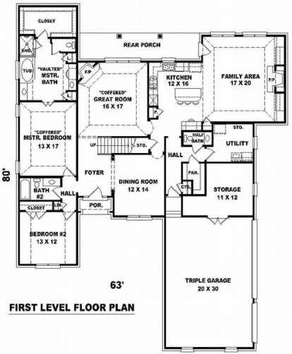 Floorplan 1 for House Plan #053-01611