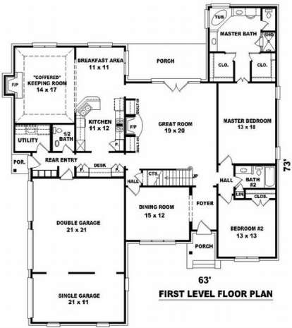 Floorplan 1 for House Plan #053-01612