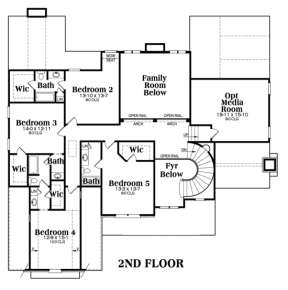 Second Floor for House Plan #009-00075