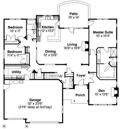 Floorplan 1 for House Plan #035-00269